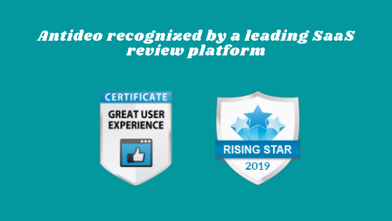 Antideo recognized by a leading SaaS review platform