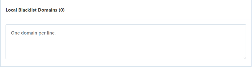 Local Blacklist Domains