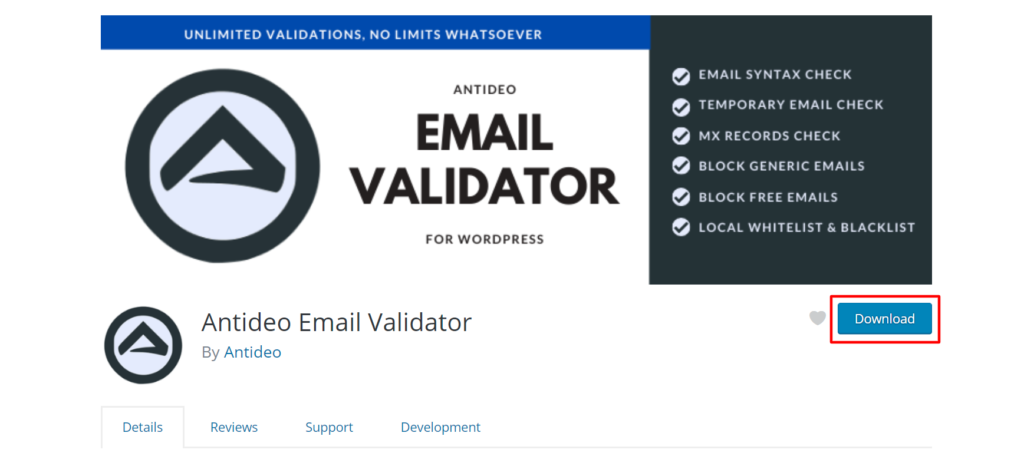 Download Antideo Email Validator Plugin
